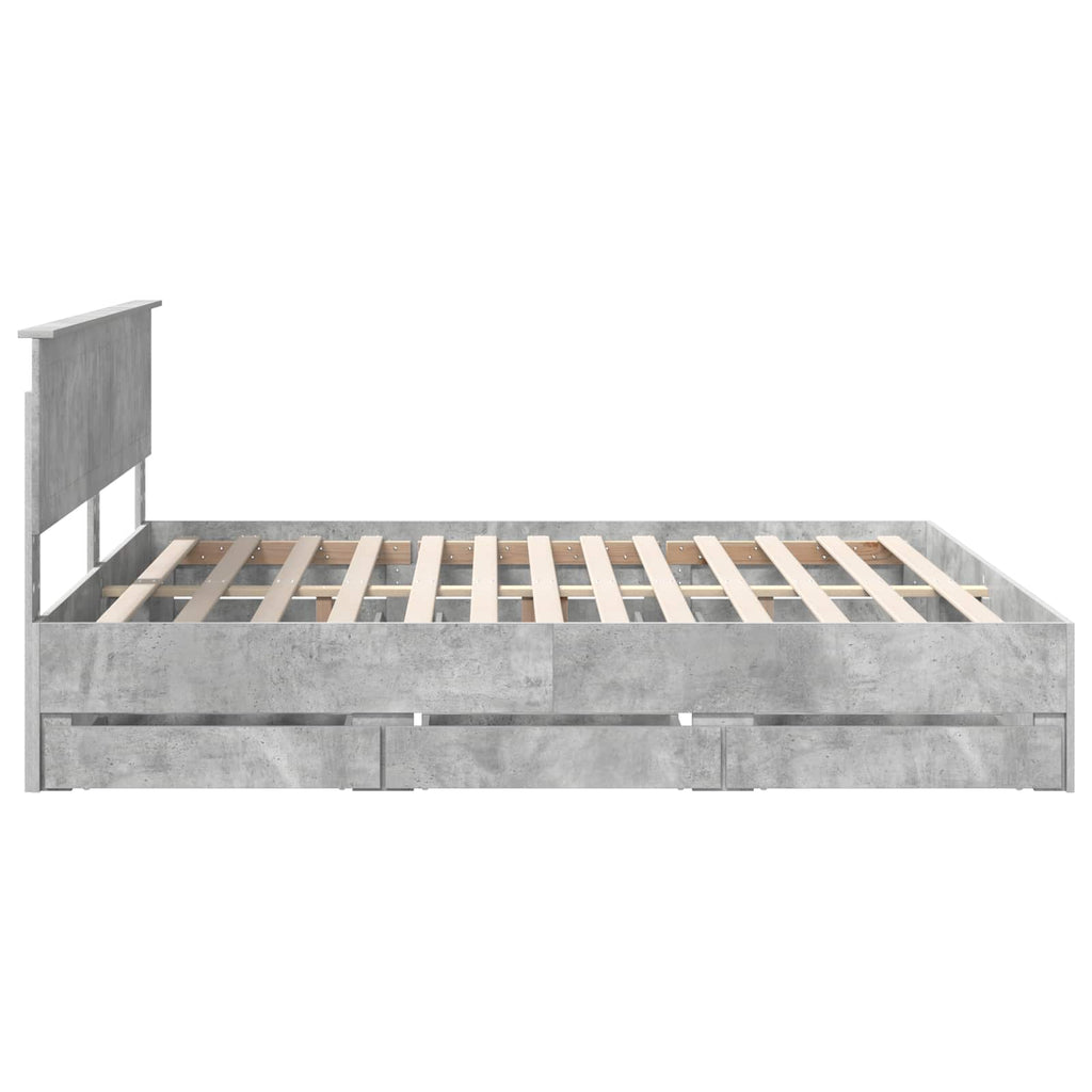 vidaXL Ramka łóżka Betonowy szary 180 x 200 cm Drewno inżynieryjne