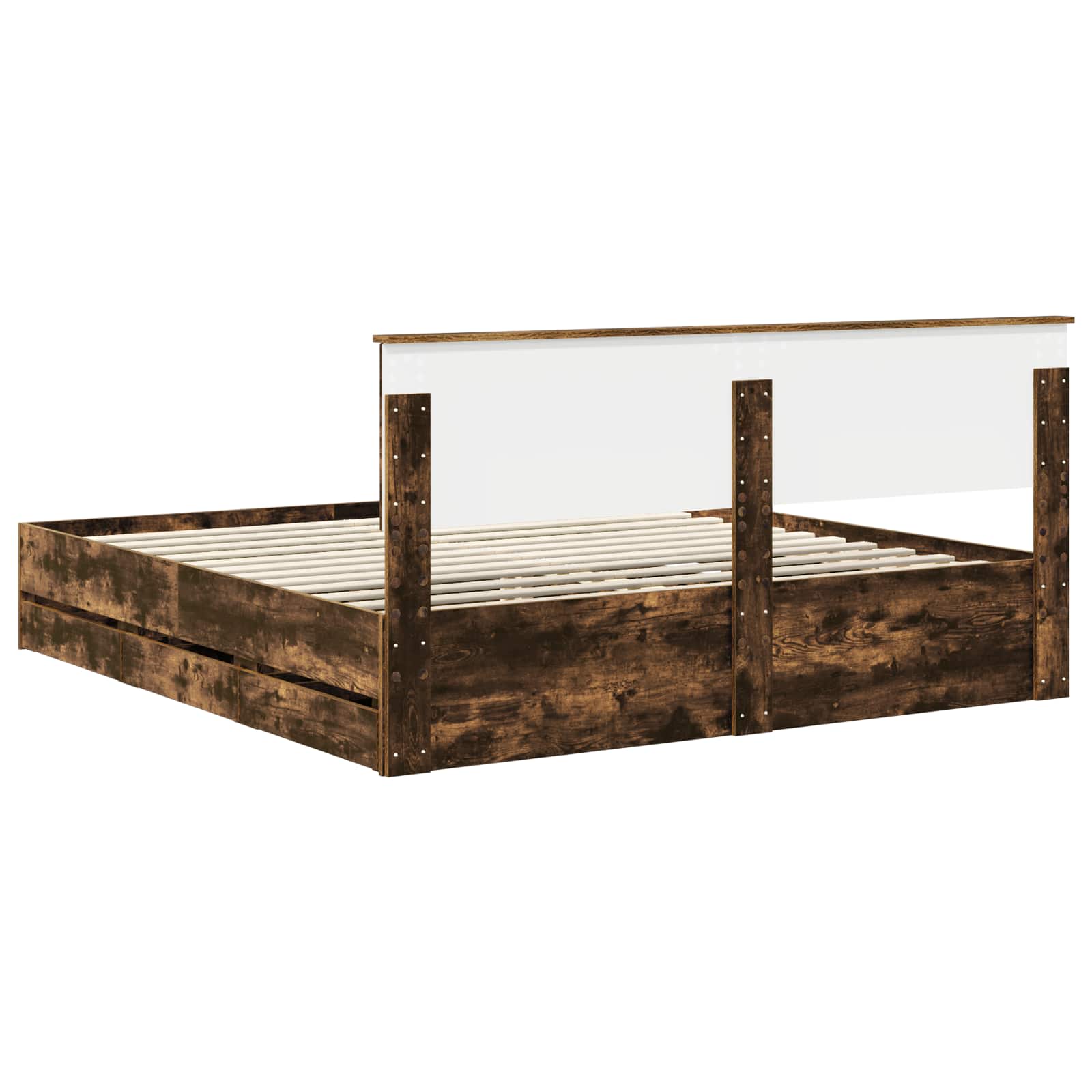 vidaXL Ramka łóżka Dąb wędzony 180 x 200 cm Drewno inżynieryjne