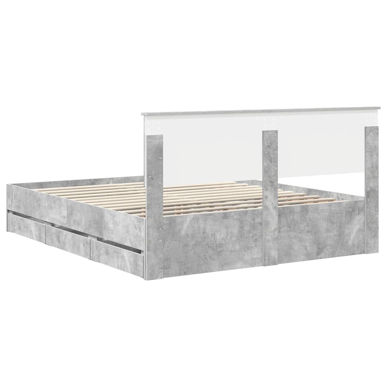 vidaXL Ramka łóżka Betonowy szary 160 x 200 cm Drewno inżynieryjne
