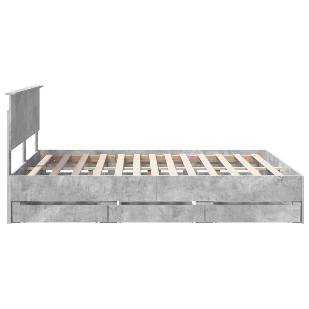 vidaXL Ramka łóżka Betonowy szary 160 x 200 cm Drewno inżynieryjne