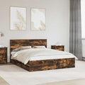 vidaXL Ramka łóżka Dąb wędzony 160 x 200 cm Drewno inżynieryjne
