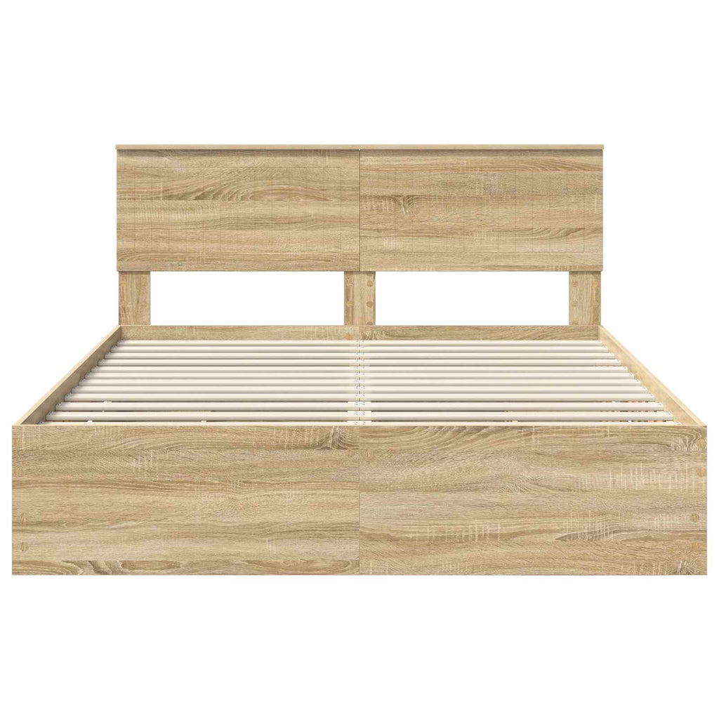 vidaXL Ramka łóżka Dąb Sonoma 150 x 200 cm Drewno inżynieryjne