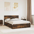 vidaXL Ramka łóżka Dąb wędzony 150 x 200 cm Drewno inżynieryjne
