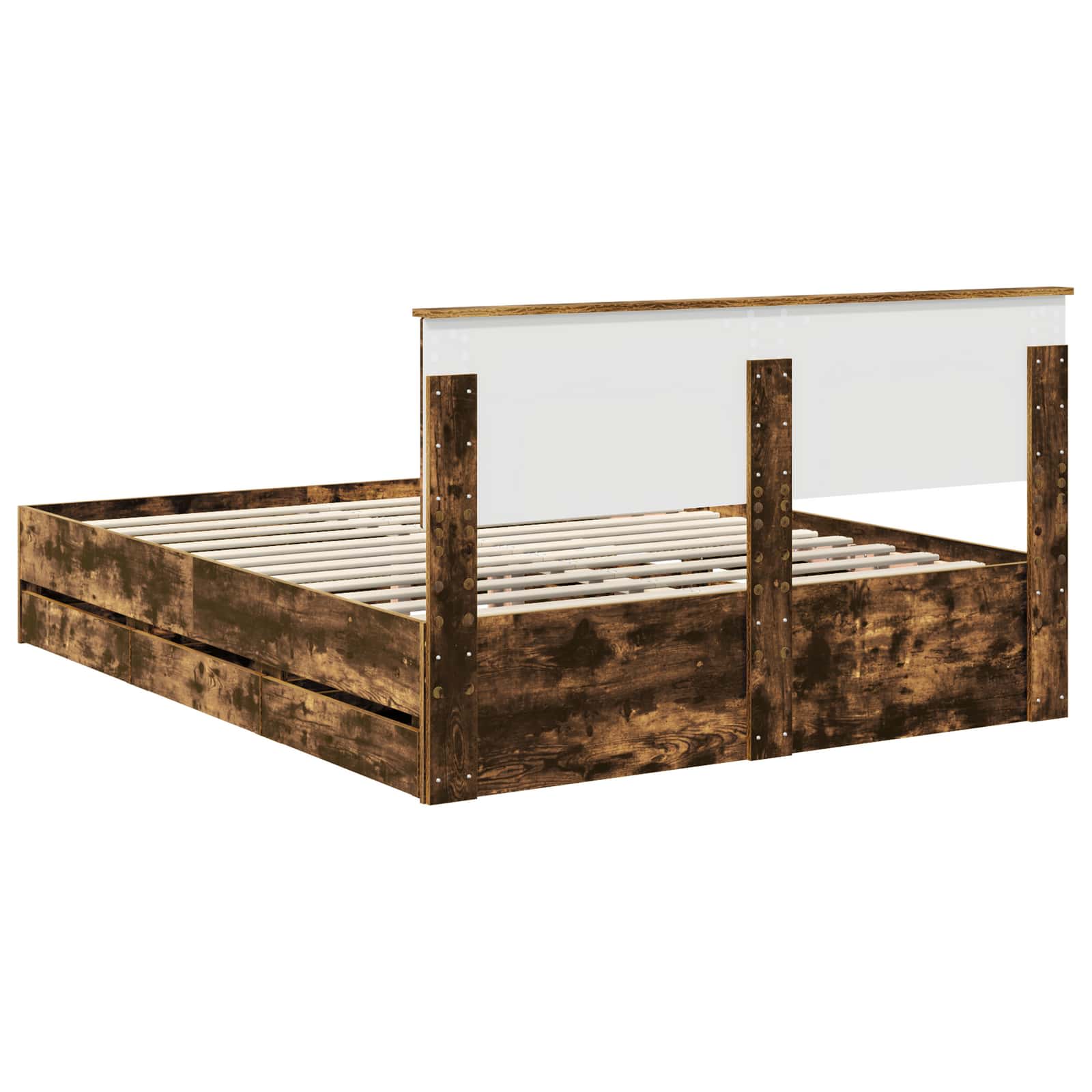 vidaXL Ramka łóżka Dąb wędzony 150 x 200 cm Drewno inżynieryjne