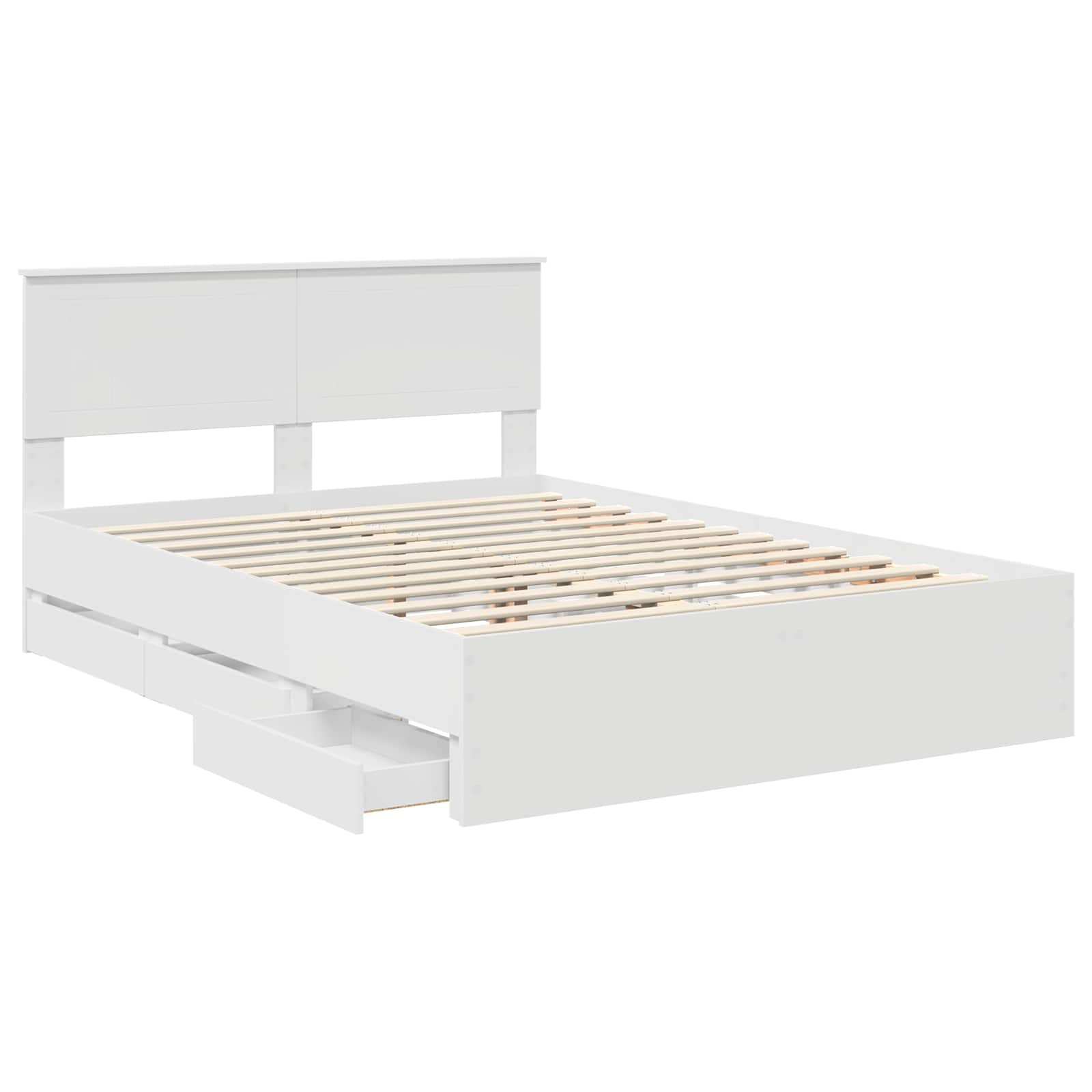vidaXL Ramka łóżka z szufladą Biały 140 x 190 cm Drewno inżynieryjne