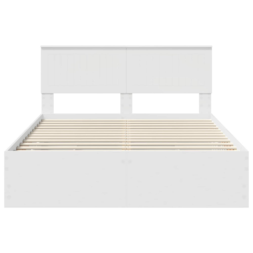 vidaXL Ramka łóżka z szufladą Biały 140 x 190 cm Drewno inżynieryjne