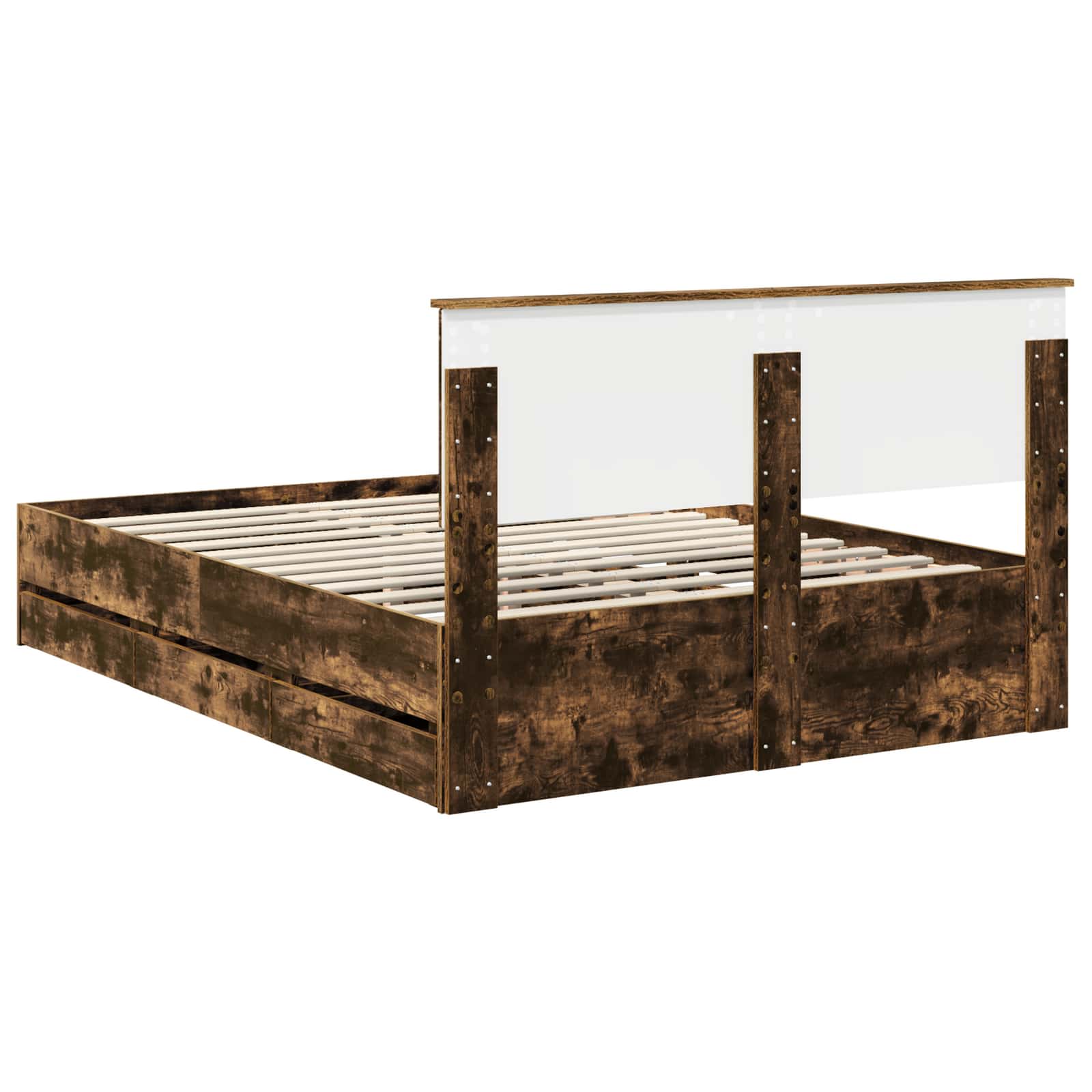 vidaXL Ramka łóżka Dąb wędzony 140 x 190 cm Drewno inżynieryjne