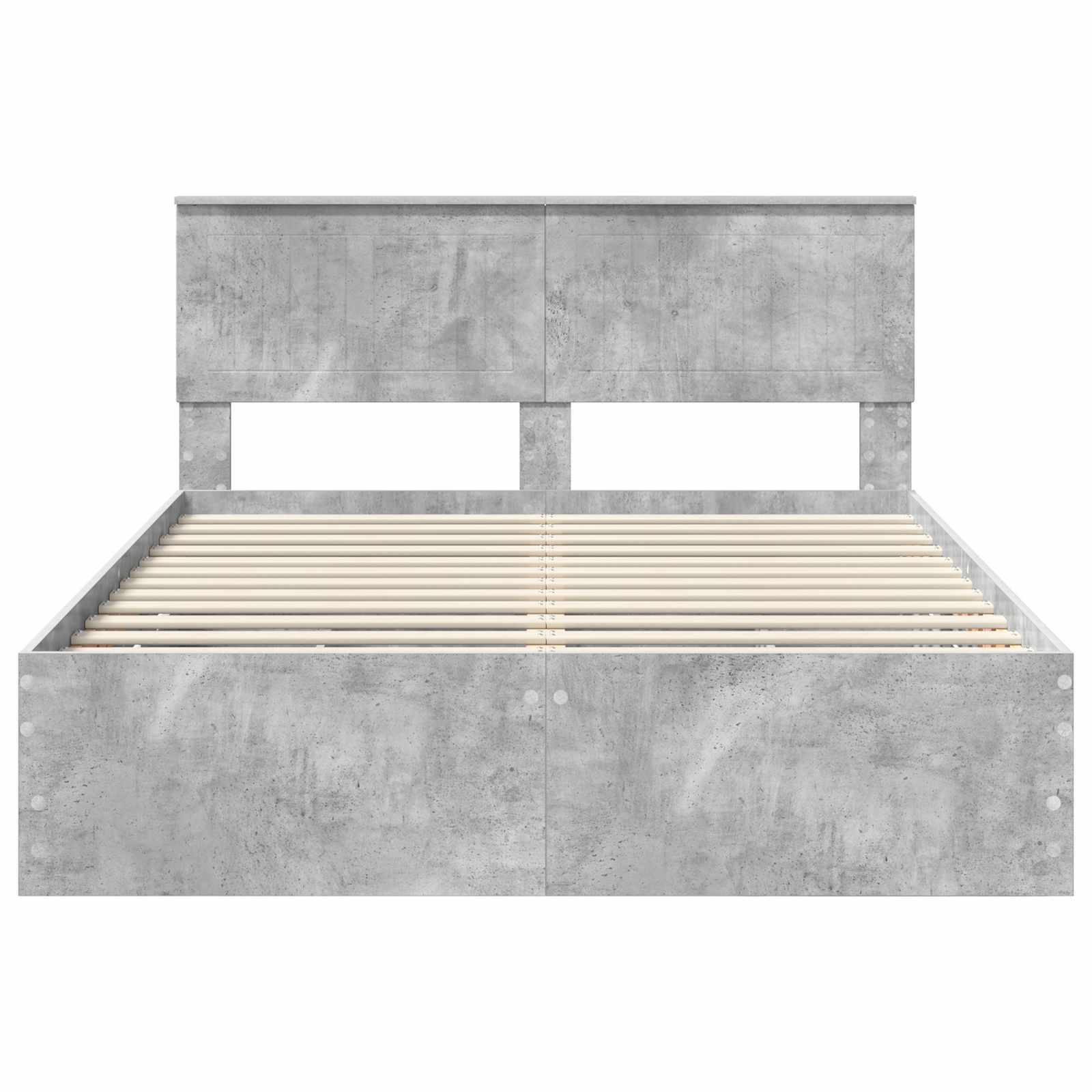 vidaXL Ramka łóżka Betonowy szary 135 x 190 cm Drewno inżynieryjne