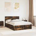 vidaXL Ramka łóżka Dąb wędzony 135 x 190 cm Drewno inżynieryjne