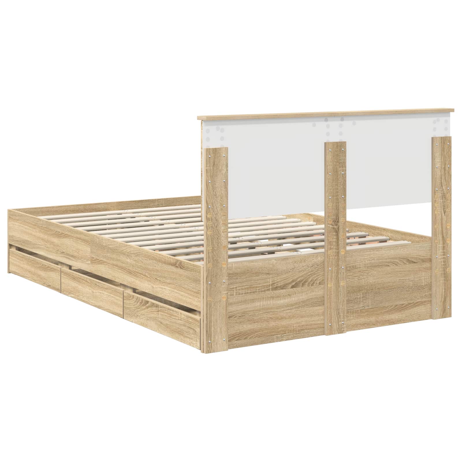 vidaXL Ramka łóżka Dąb Sonoma 120 x 200 cm Drewno inżynieryjne