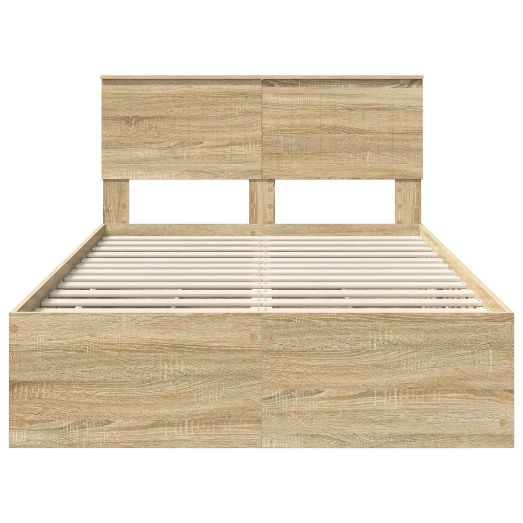 vidaXL Ramka łóżka Dąb Sonoma 120 x 200 cm Drewno inżynieryjne