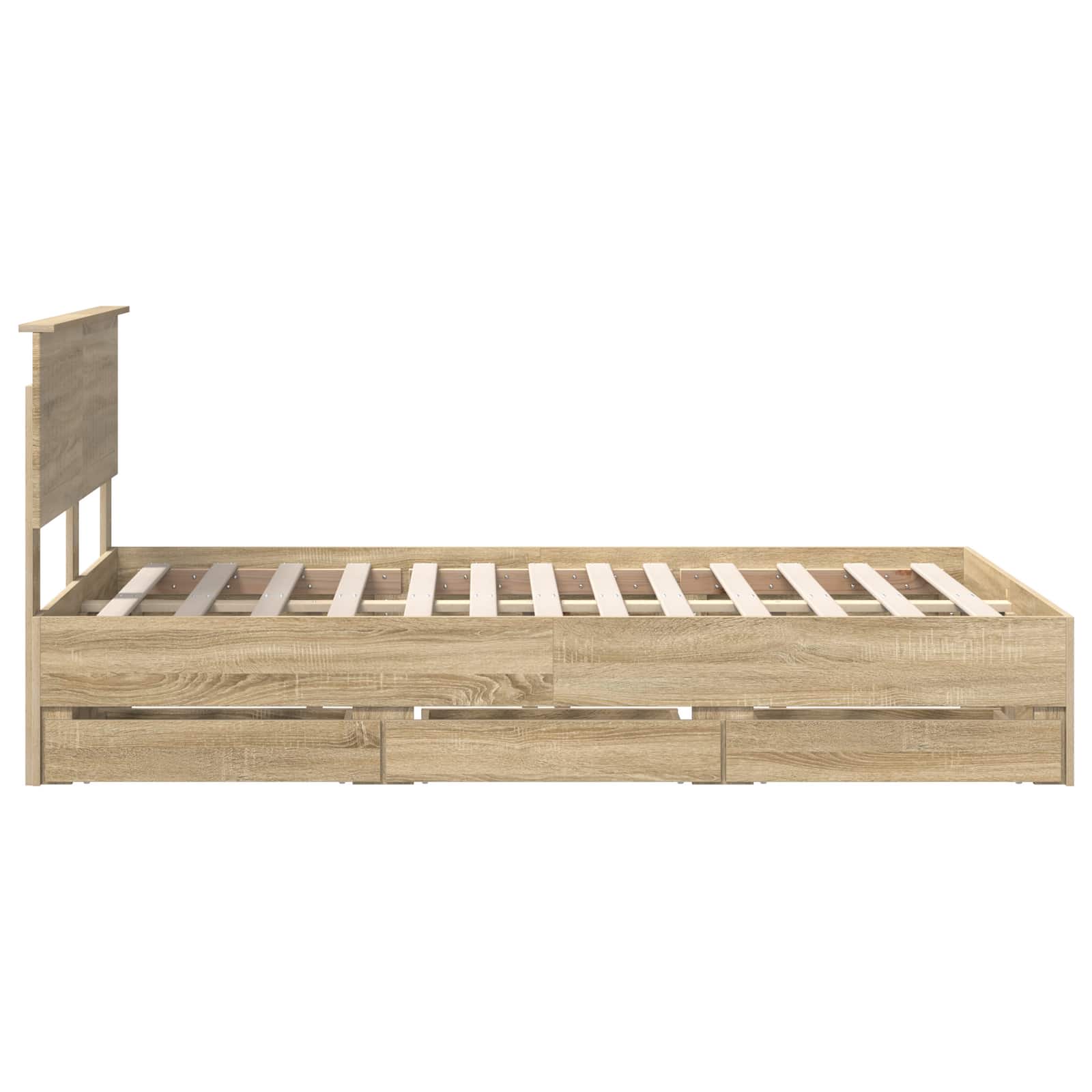 vidaXL Ramka łóżka Dąb Sonoma 120 x 200 cm Drewno inżynieryjne