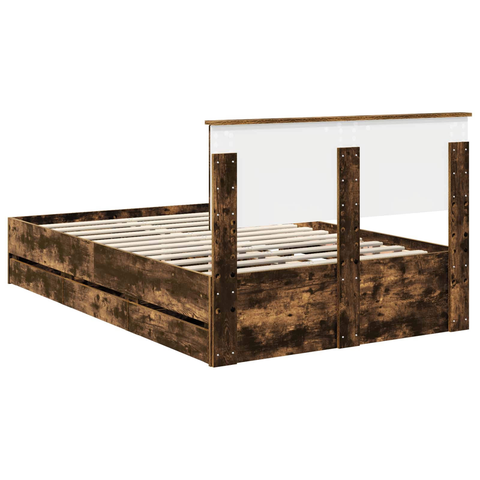 vidaXL Ramka łóżka Dąb wędzony 120 x 200 cm Drewno inżynieryjne