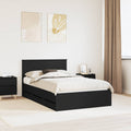 vidaXL Ramka łóżka z szufladą Czarny 120 x 190 cm Drewno inżynieryjne