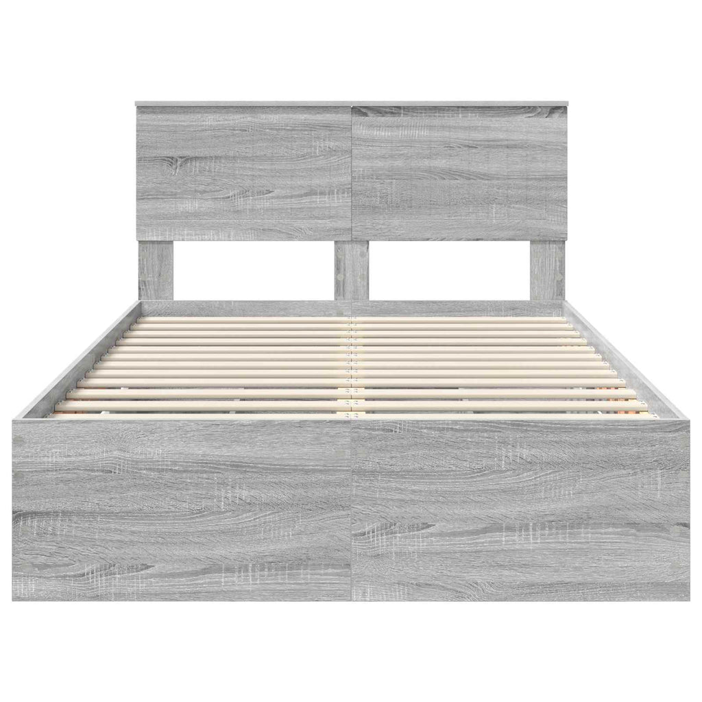 vidaXL Ramka łóżka Szary Sonoma 120 x 190 cm Drewno inżynieryjne