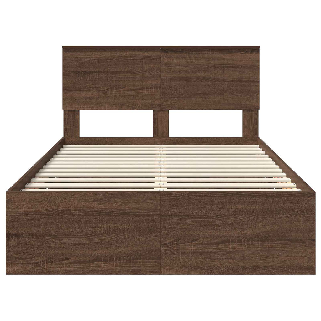 vidaXL Ramka łóżka Brązowy dąb 120 x 190 cm Drewno inżynieryjne