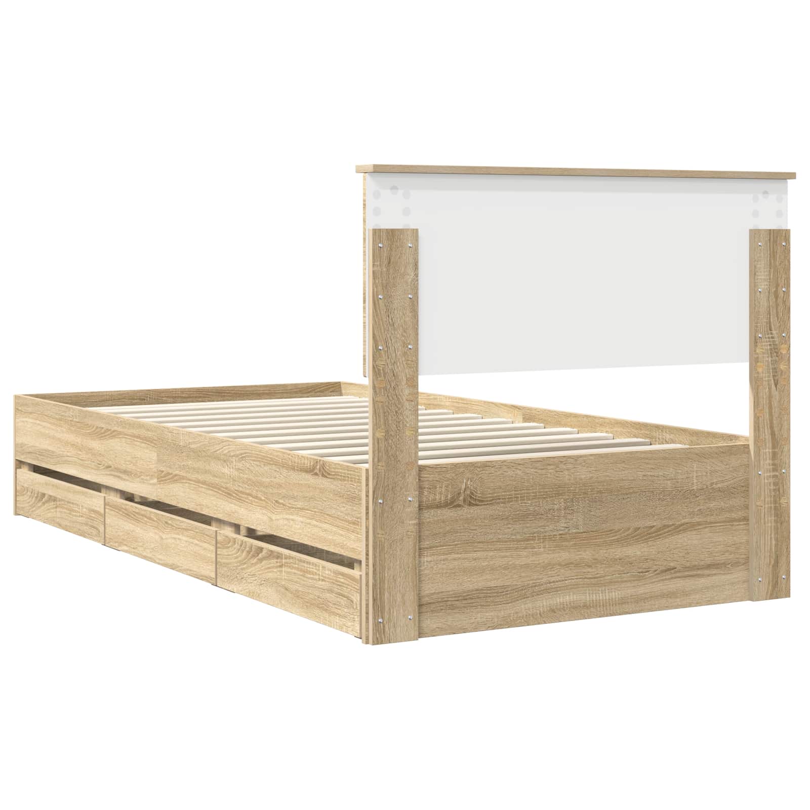 vidaXL Ramka łóżka Dąb Sonoma 100 x 200 cm Drewno inżynieryjne