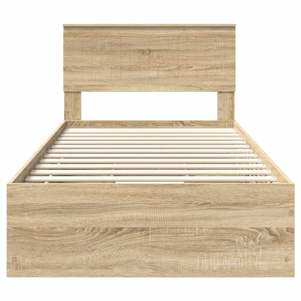 vidaXL Ramka łóżka Dąb Sonoma 100 x 200 cm Drewno inżynieryjne