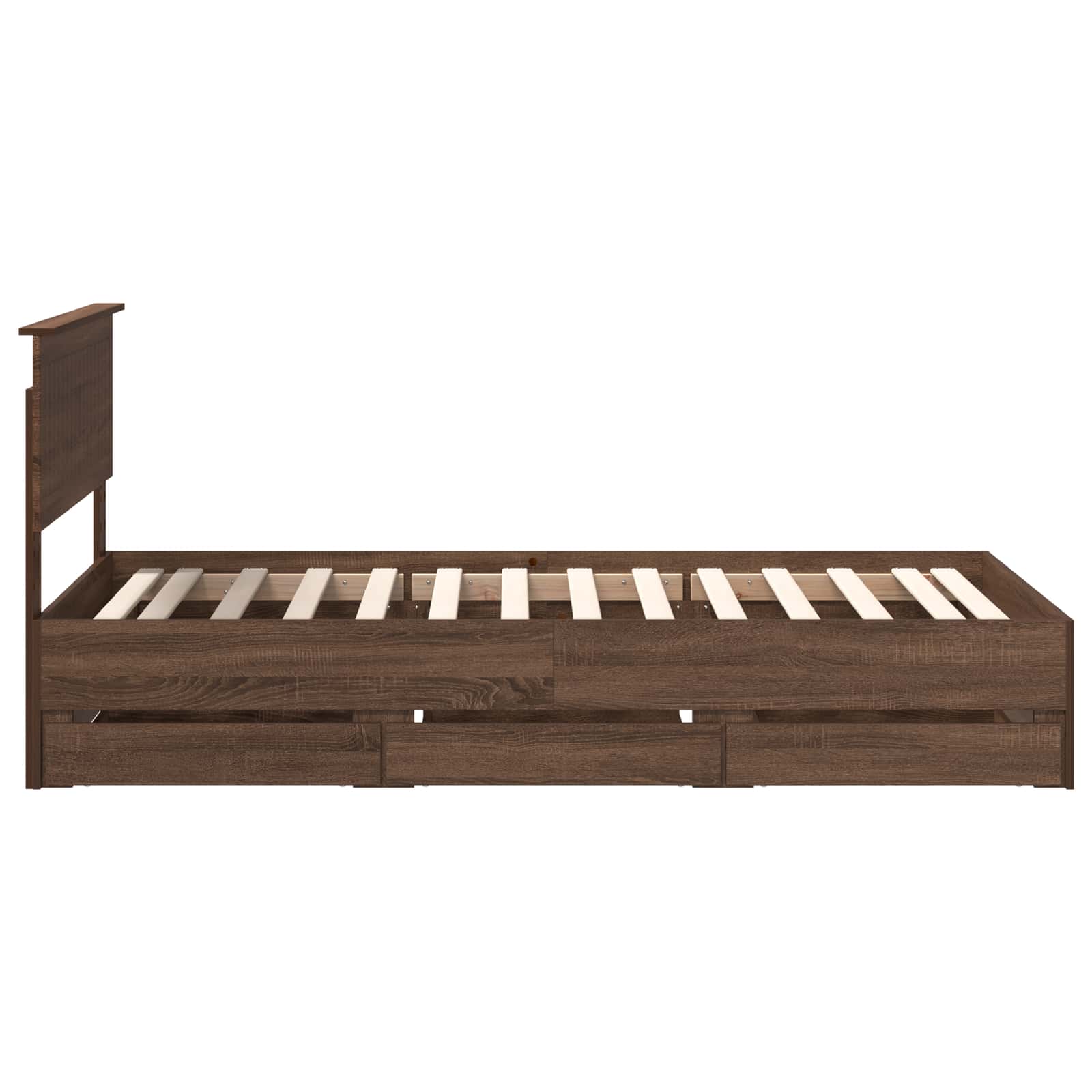 vidaXL Ramka łóżka Brązowy dąb 100 x 200 cm Drewno inżynieryjne