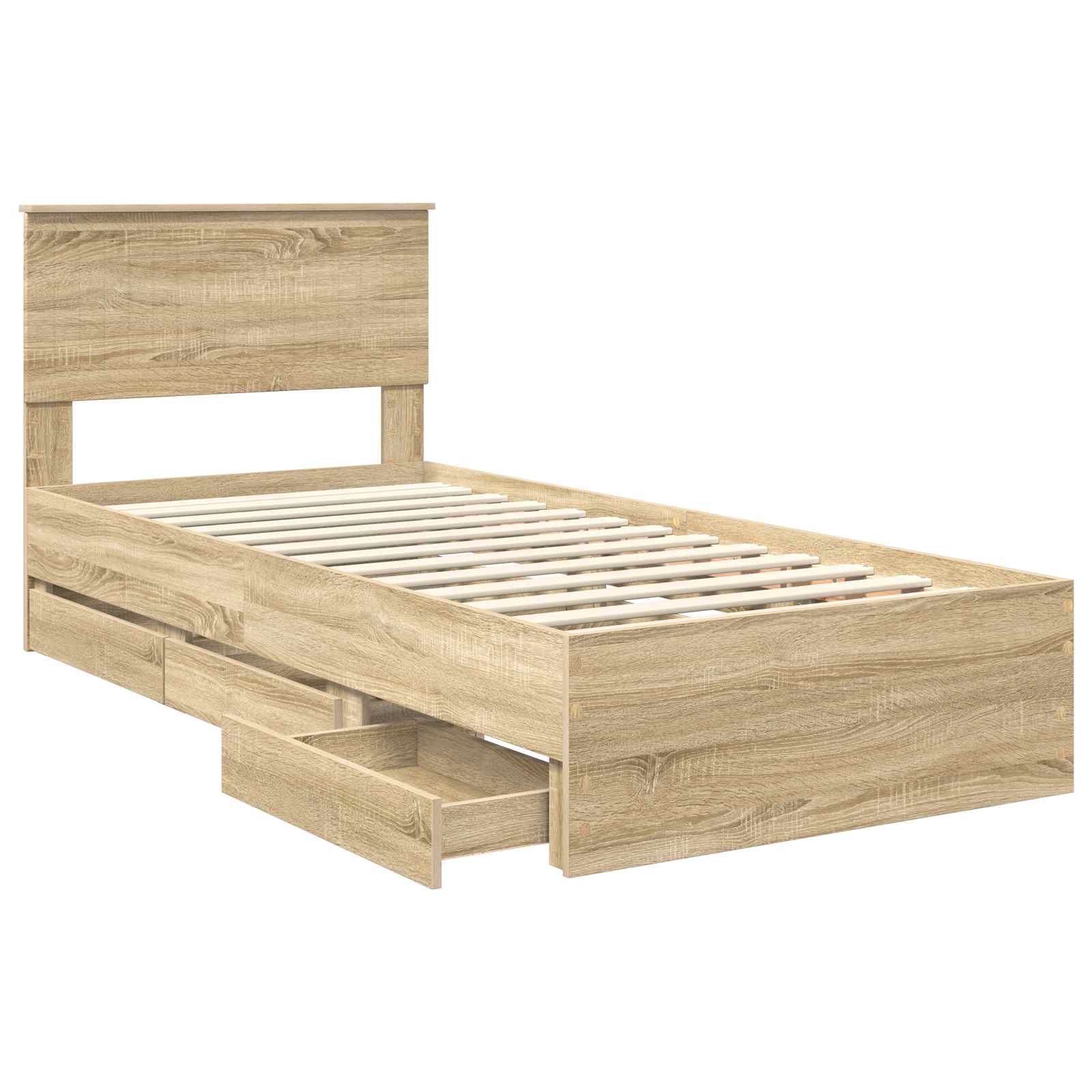 vidaXL Ramka łóżka Dąb Sonoma 90 x 200 cm Drewno inżynieryjne