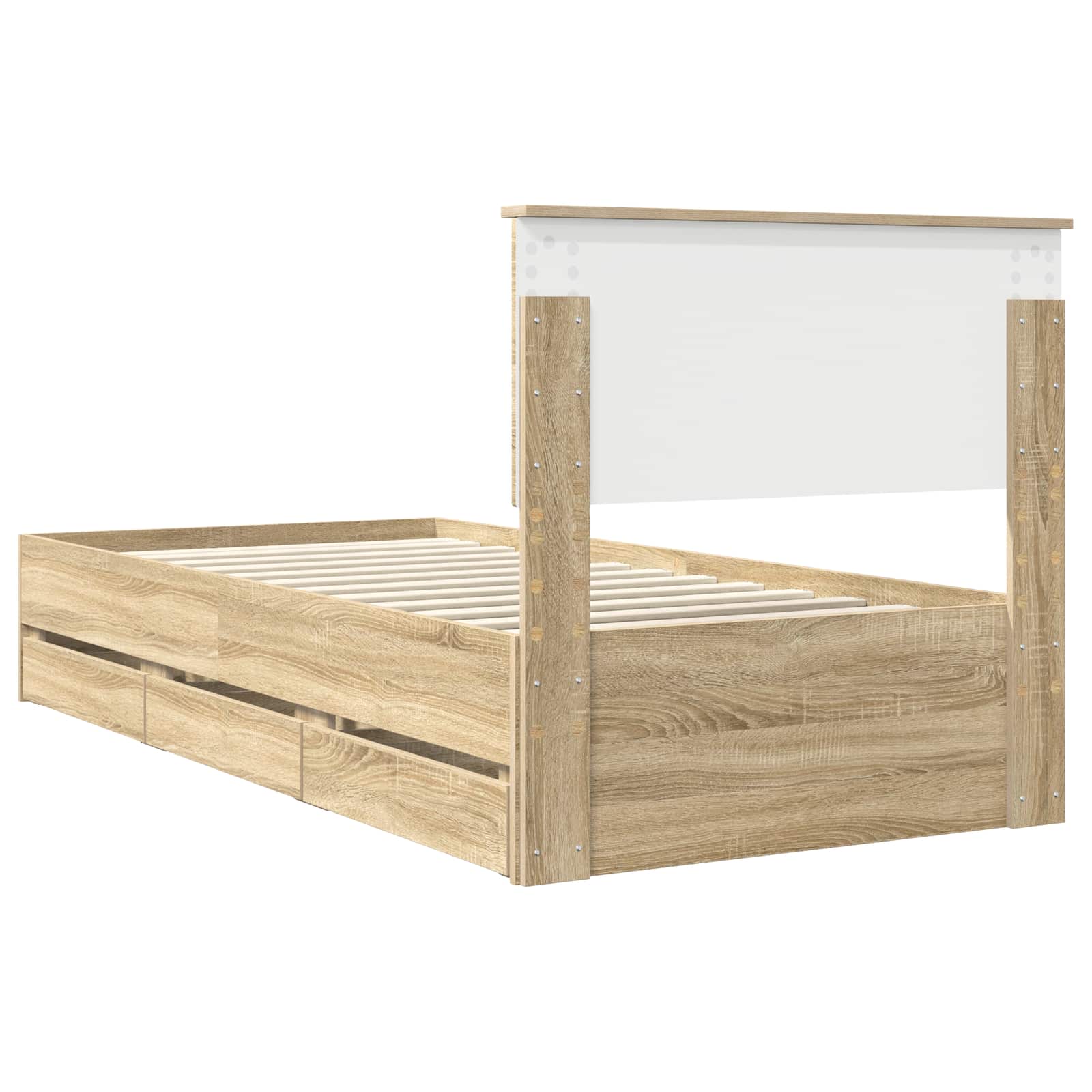 vidaXL Ramka łóżka Dąb Sonoma 90 x 200 cm Drewno inżynieryjne