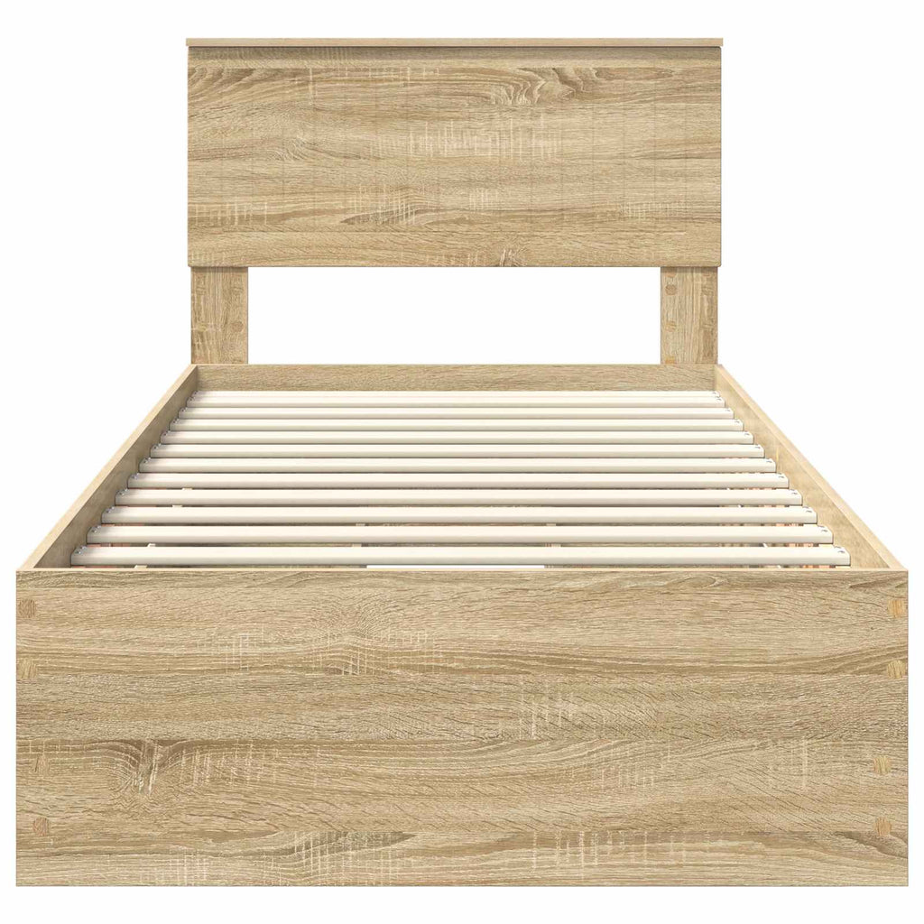 vidaXL Ramka łóżka Dąb Sonoma 90 x 200 cm Drewno inżynieryjne