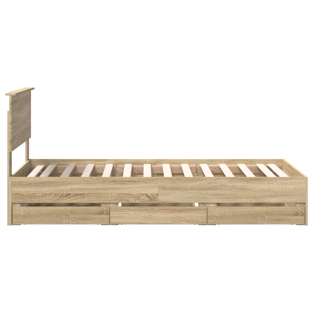 vidaXL Ramka łóżka Dąb Sonoma 90 x 200 cm Drewno inżynieryjne