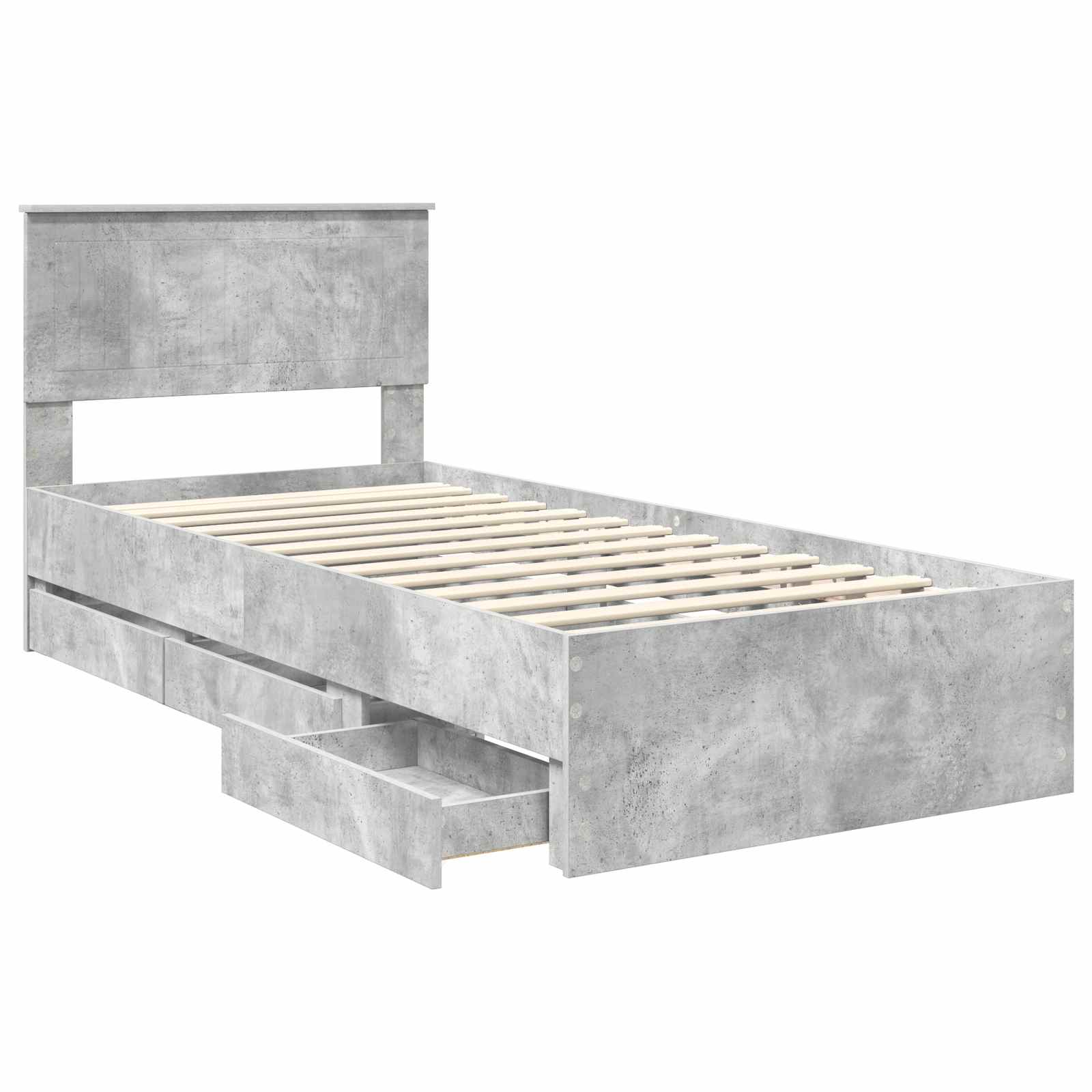 vidaXL Ramka łóżka Betonowy szary 90 x 200 cm Drewno inżynieryjne