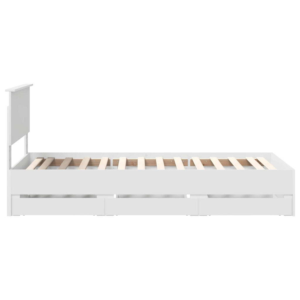 vidaXL Ramka łóżka z szufladą Biały 90 x 190 cm Drewno inżynieryjne