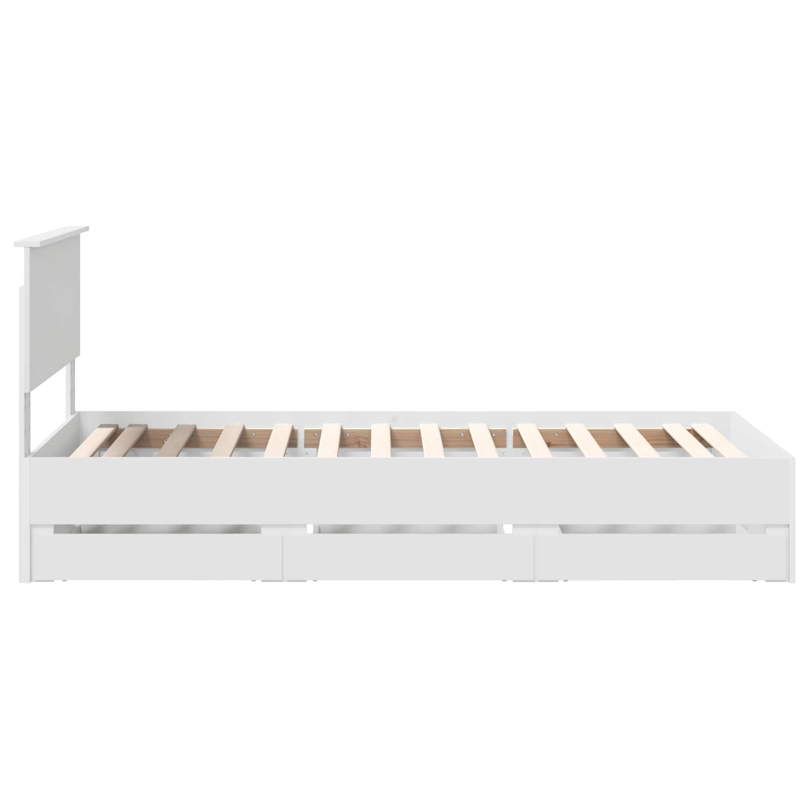 vidaXL Ramka łóżka z szufladą Biały 90 x 190 cm Drewno inżynieryjne