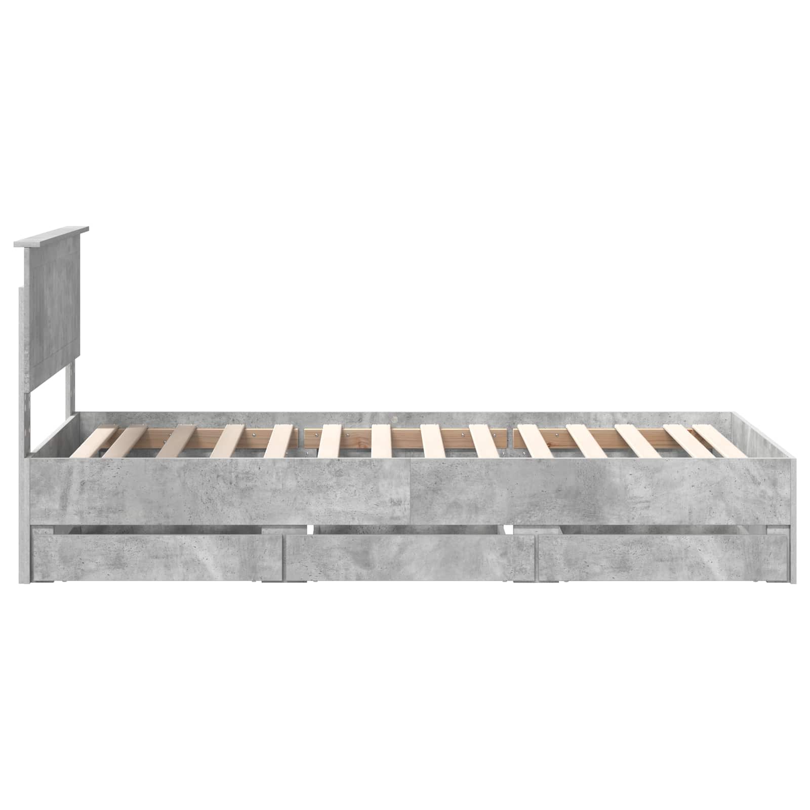 vidaXL Ramka łóżka Betonowy szary 90 x 190 cm Drewno inżynieryjne