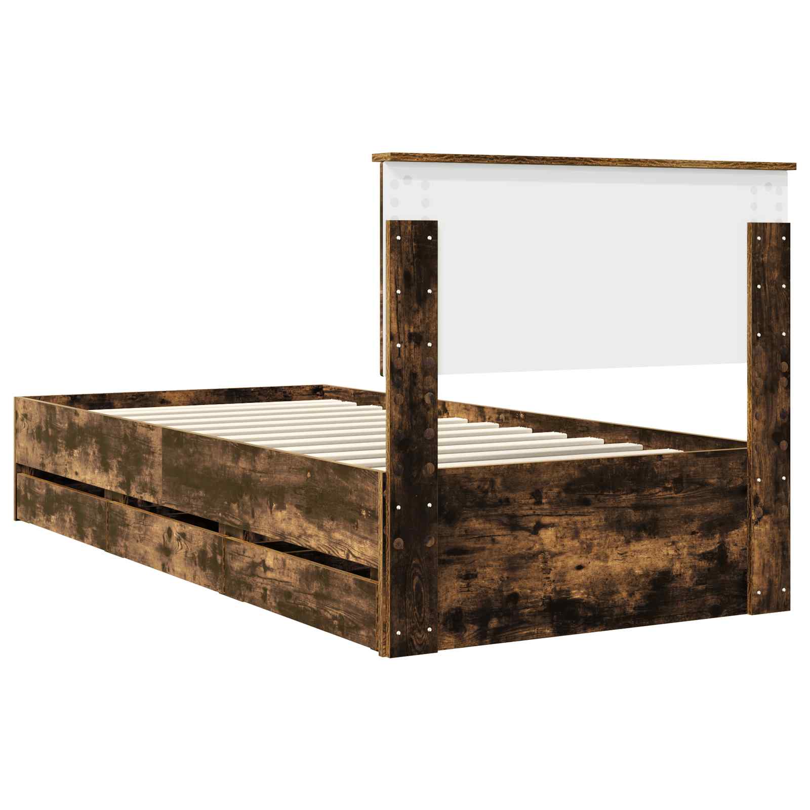 vidaXL Ramka łóżka Dąb wędzony 90 x 190 cm Drewno inżynieryjne