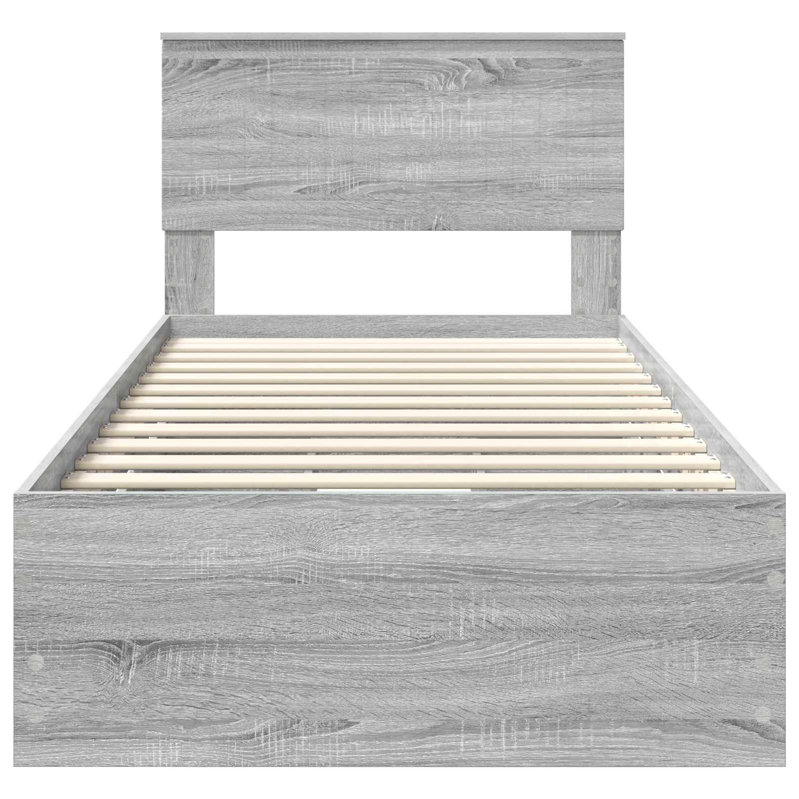 vidaXL Ramka łóżka Szary Sonoma 90 x 190 cm Drewno inżynieryjne