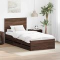 vidaXL Ramka łóżka Brązowy dąb 90 x 190 cm Drewno inżynieryjne