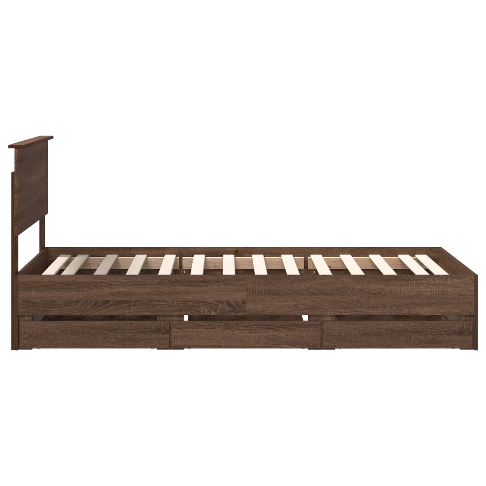 vidaXL Ramka łóżka Brązowy dąb 90 x 190 cm Drewno inżynieryjne