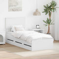 vidaXL Ramka łóżka z szufladą Biały 75 x 190 cm Drewno inżynieryjne