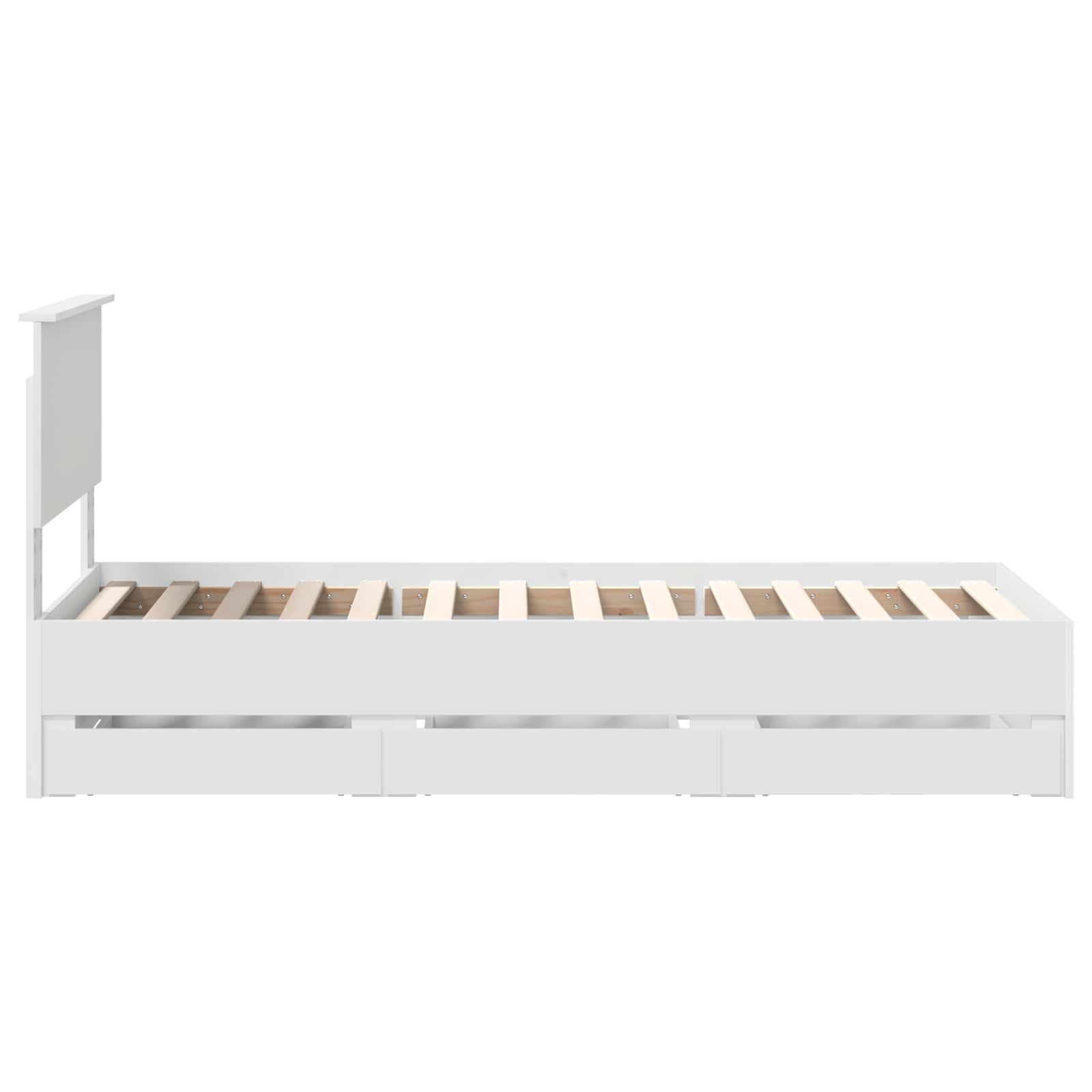 vidaXL Ramka łóżka z szufladą Biały 75 x 190 cm Drewno inżynieryjne