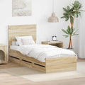 vidaXL Ramka łóżka Dąb Sonoma 75 x 190 cm Drewno inżynieryjne