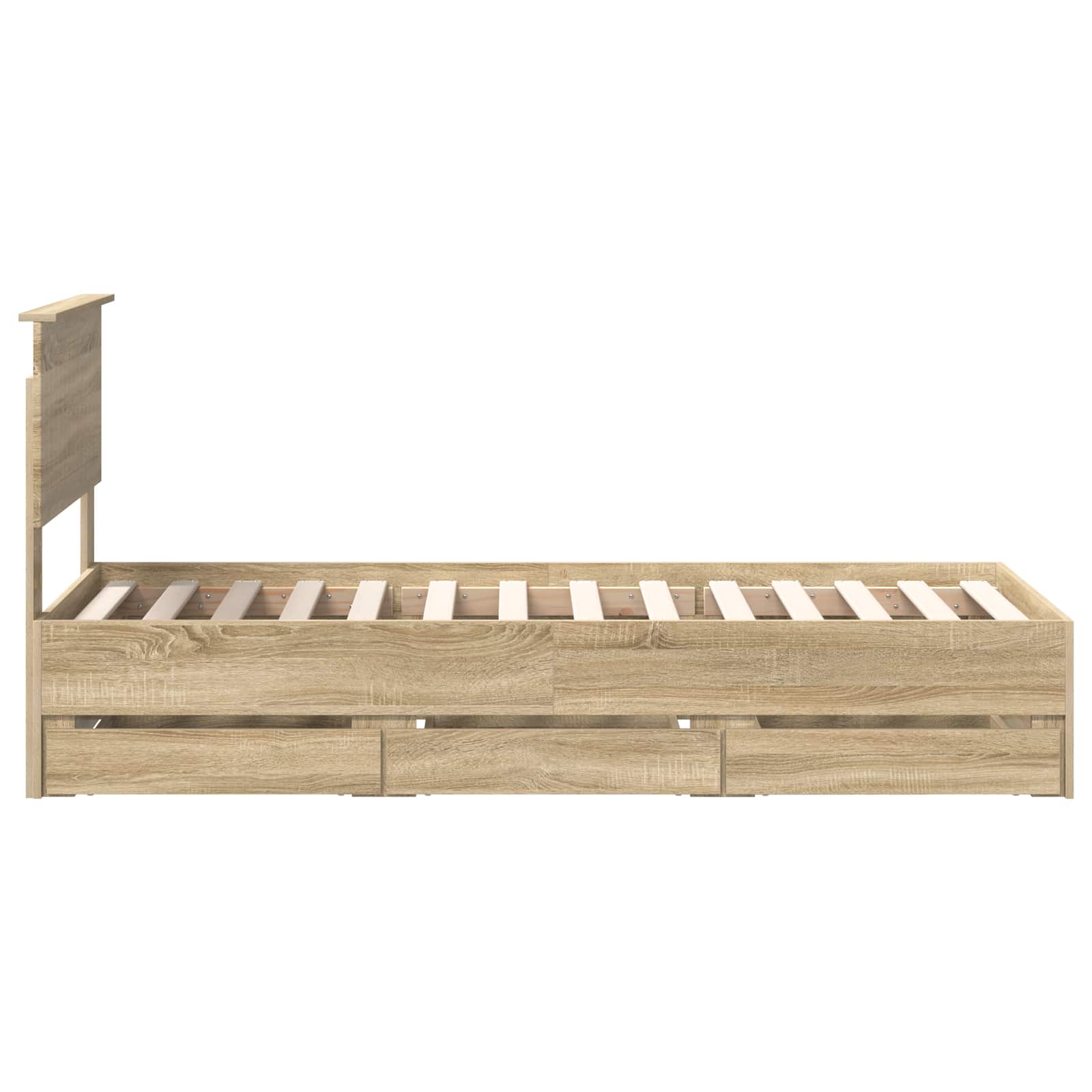 vidaXL Ramka łóżka Dąb Sonoma 75 x 190 cm Drewno inżynieryjne