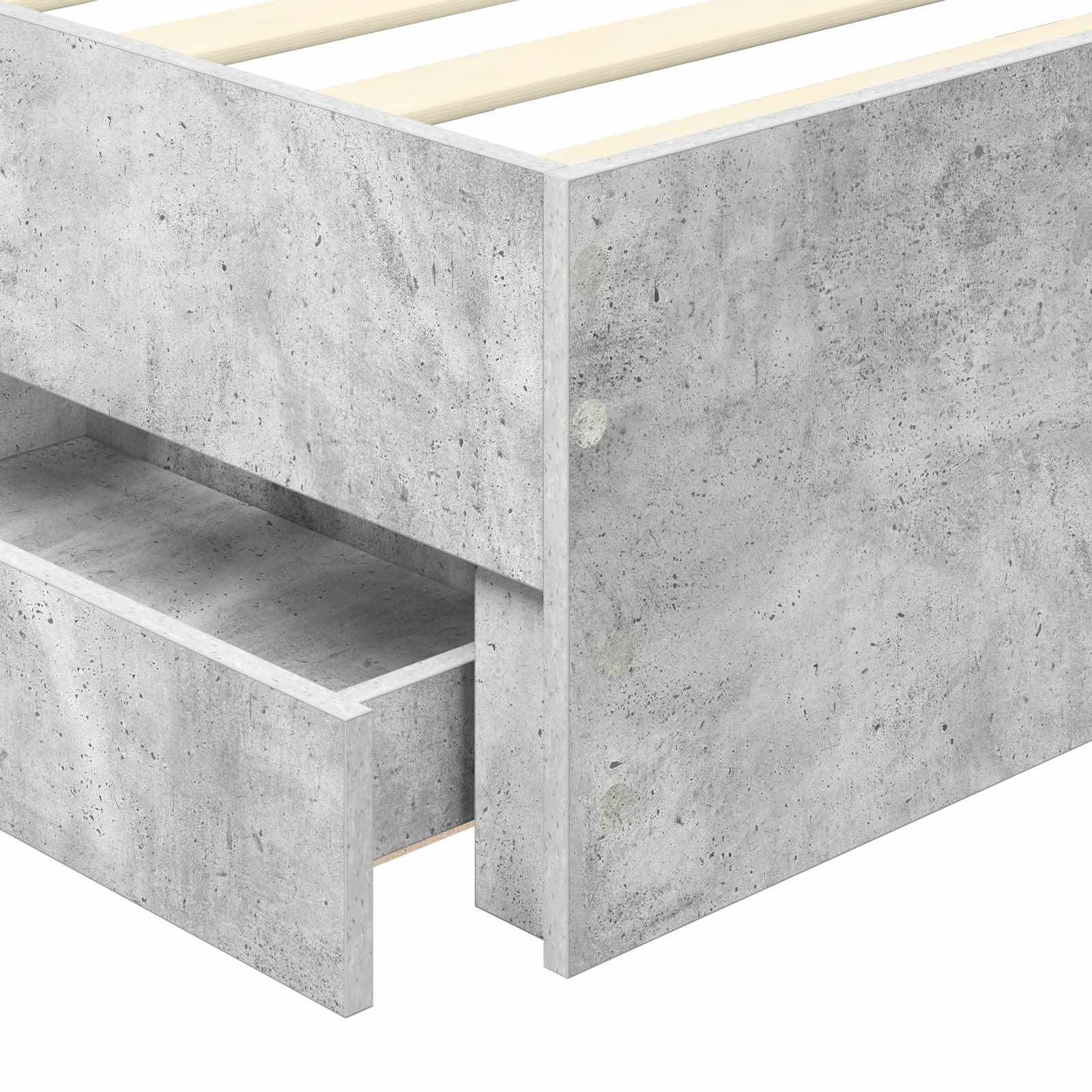 vidaXL Ramka łóżka Betonowy szary 75 x 190 cm Drewno inżynieryjne