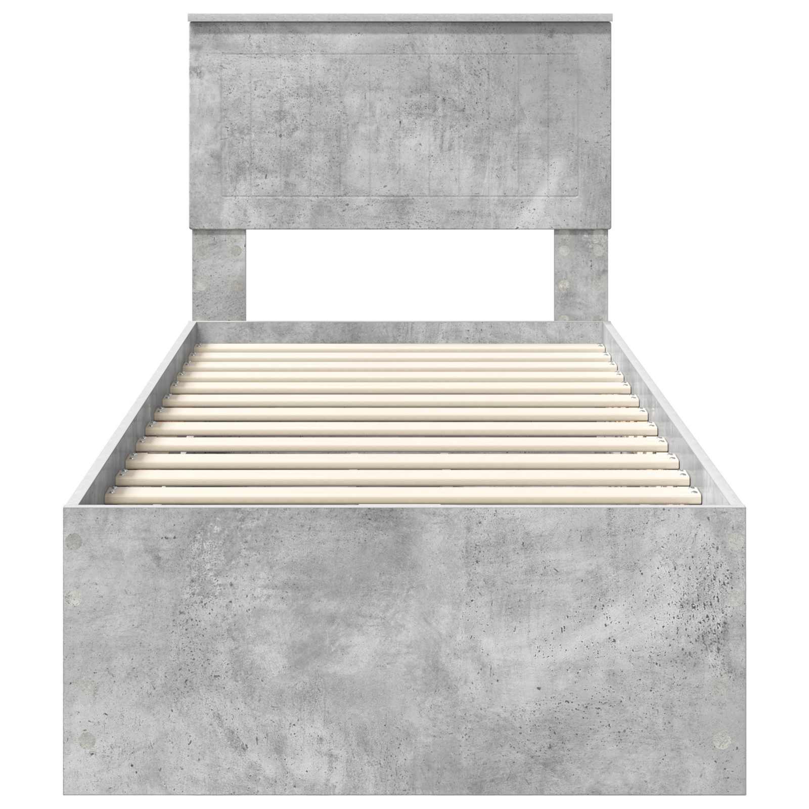 vidaXL Ramka łóżka Betonowy szary 75 x 190 cm Drewno inżynieryjne