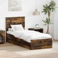vidaXL Ramka łóżka Dąb wędzony 75 x 190 cm Drewno inżynieryjne