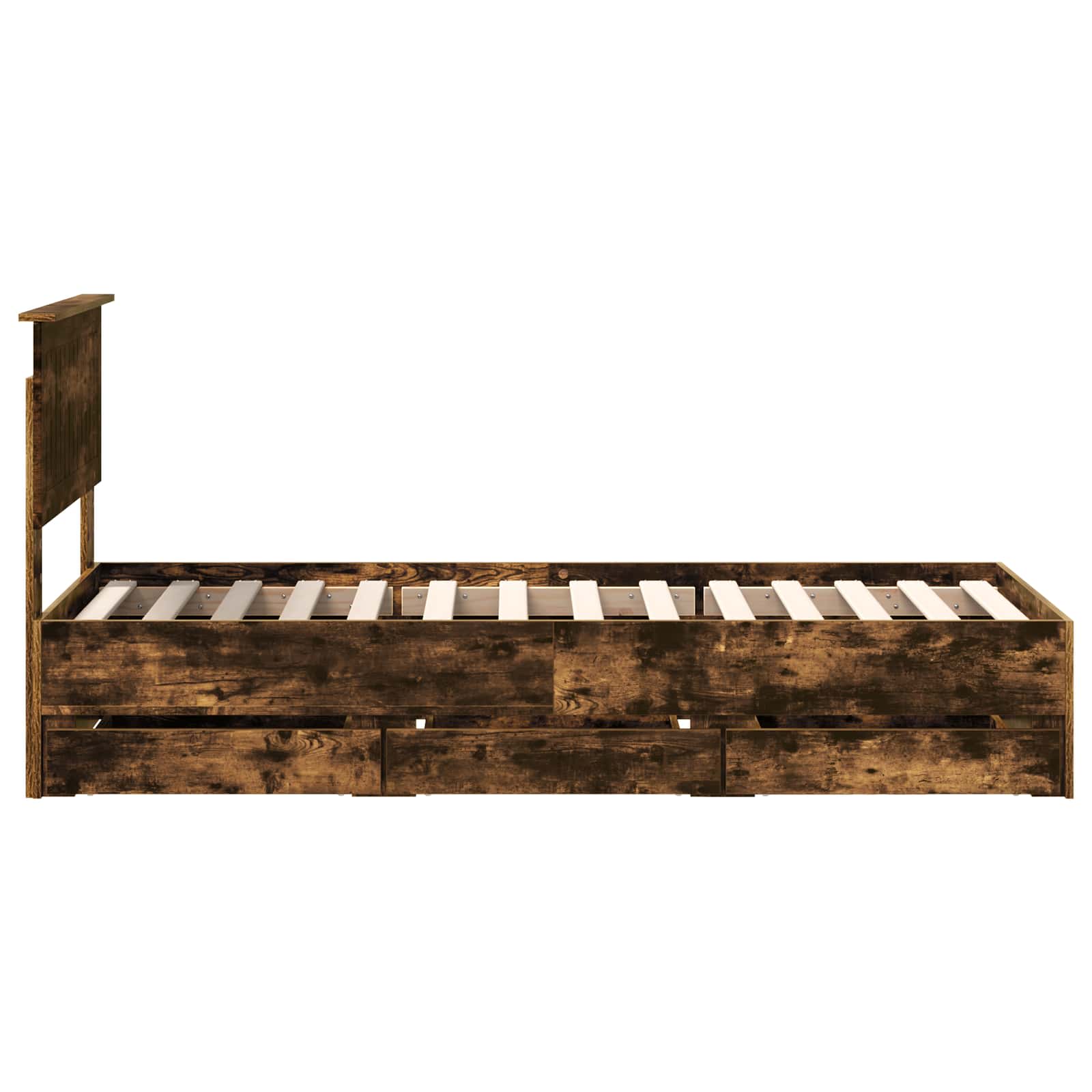 vidaXL Ramka łóżka Dąb wędzony 75 x 190 cm Drewno inżynieryjne