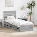 vidaXL Ramka łóżka Szary Sonoma 75 x 190 cm Drewno inżynieryjne