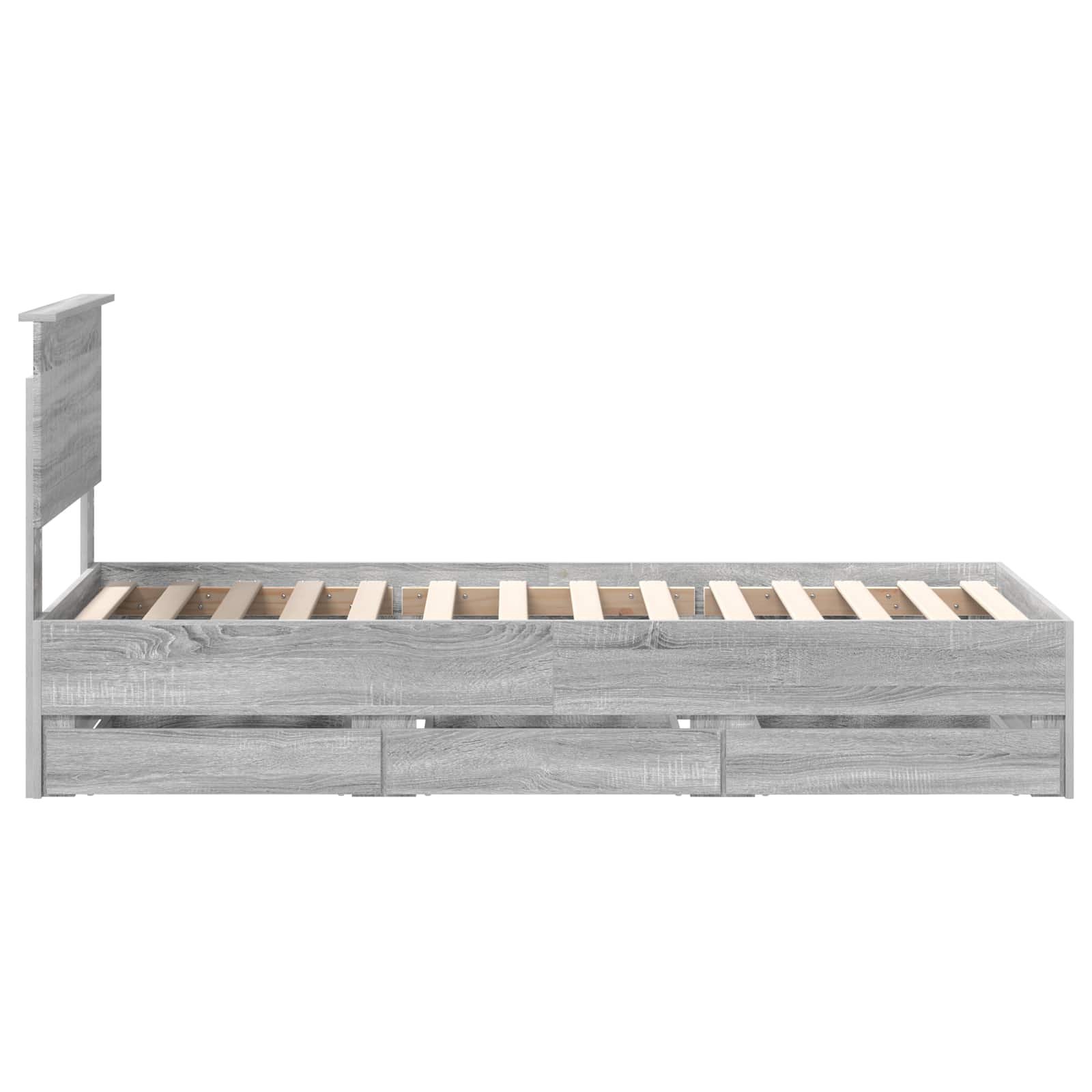 vidaXL Ramka łóżka Szary Sonoma 75 x 190 cm Drewno inżynieryjne