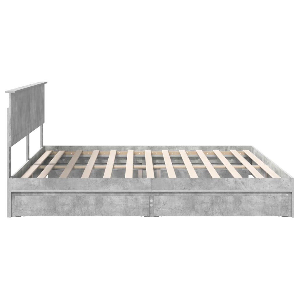 vidaXL Łóżko z miejscem do przechowywania Betonowy szary 200 x 200 cm