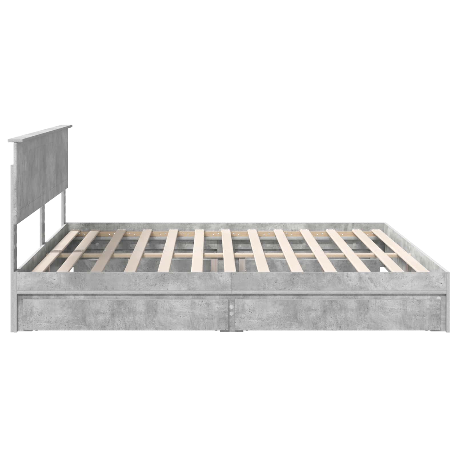 vidaXL Łóżko z miejscem do przechowywania Betonowy szary 200 x 200 cm