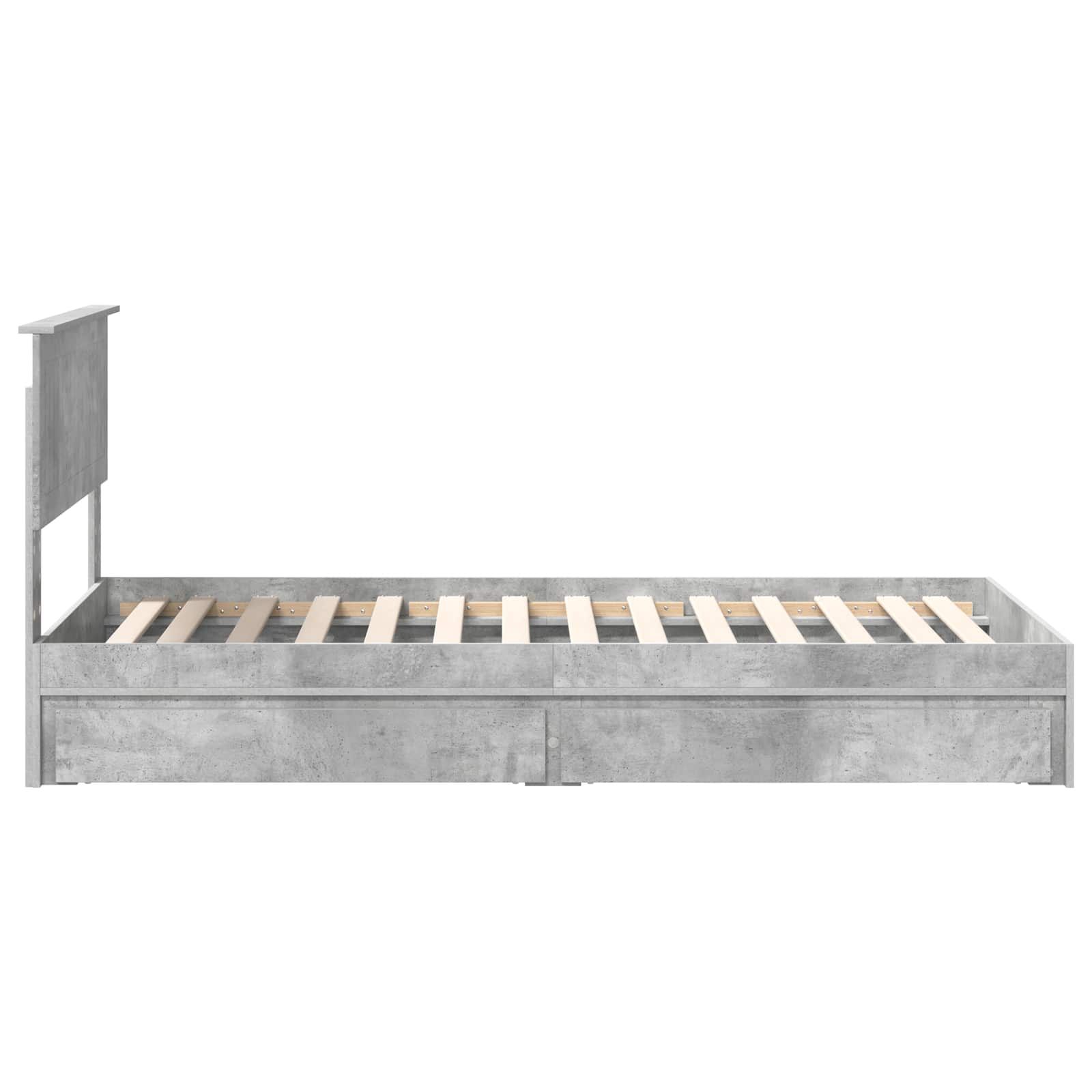 vidaXL Łóżko z miejscem do przechowywania Betonowy szary 90 x 190 cm