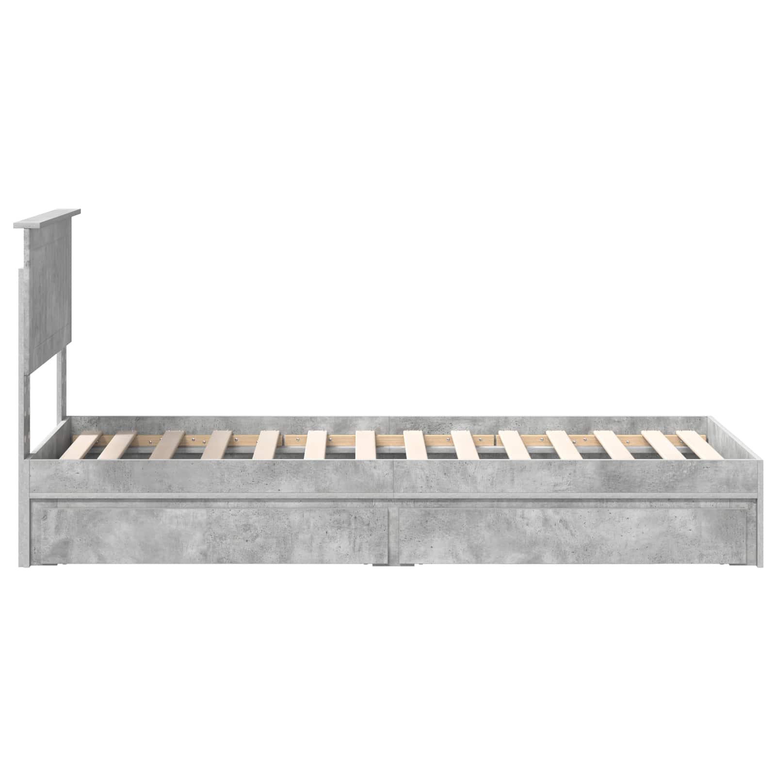 vidaXL Łóżko z miejscem do przechowywania Betonowy szary 75 x 190 cm
