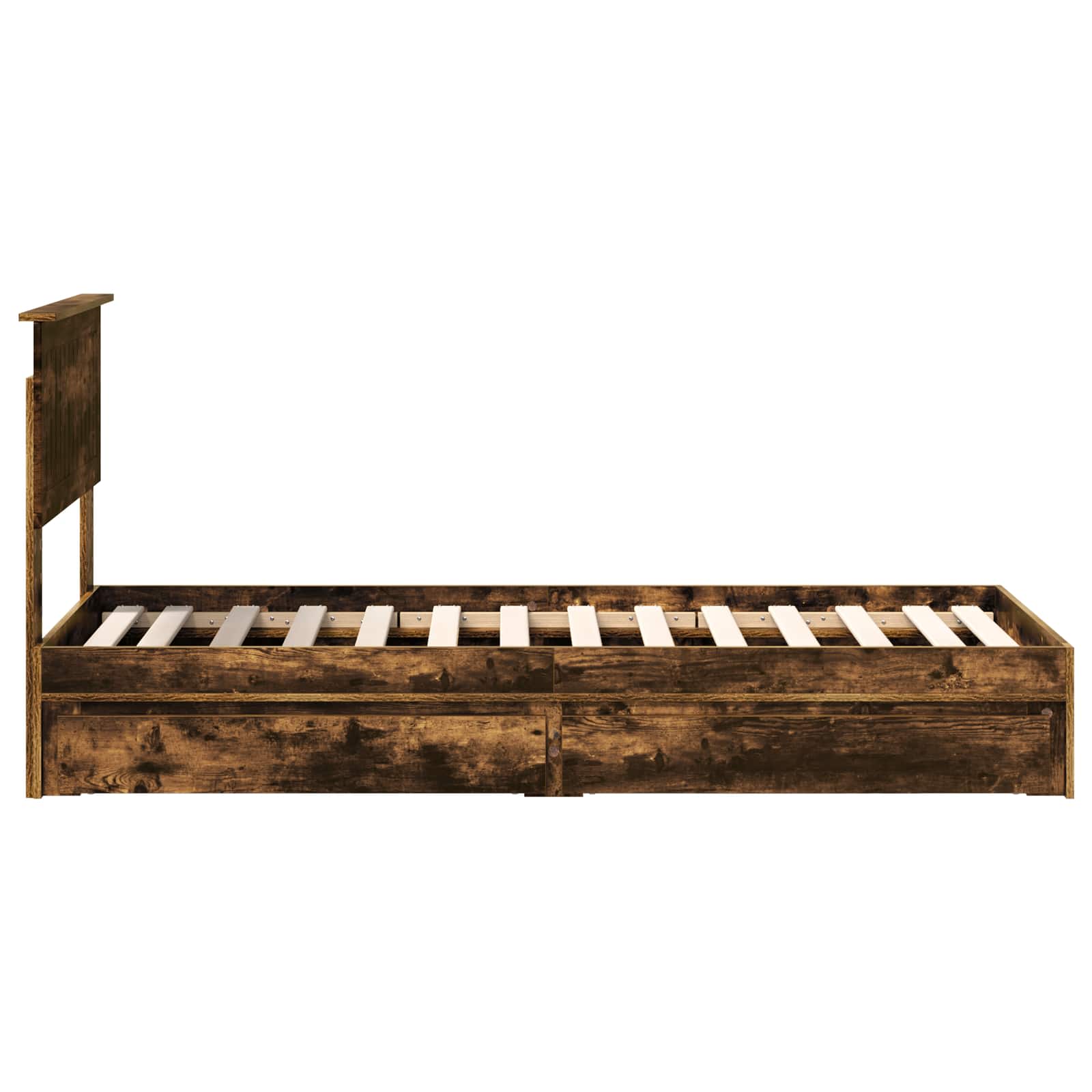 vidaXL Łóżko z miejscem do przechowywania Dąb wędzony 75 x 190 cm